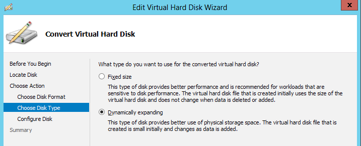 Convert Virtual Hard Disk
