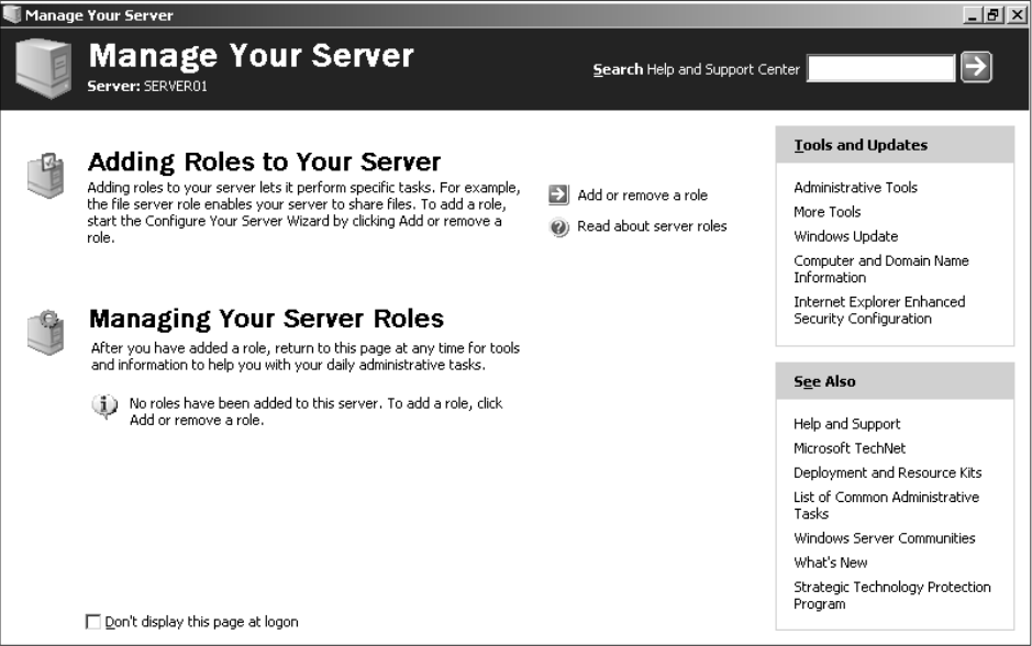 Windows 2003 Manage Your Server