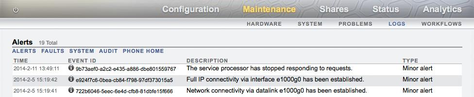 Accessing ZFSSA logs